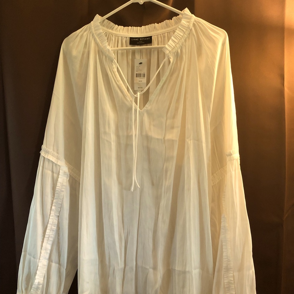Lane Bryant sheer white blouse, NWT size 22/24. Never worn